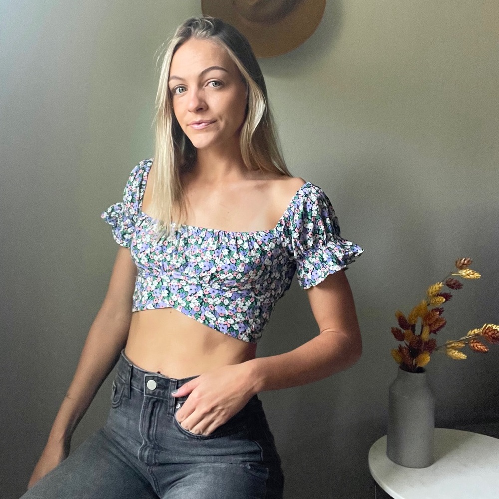 Purple floral crop